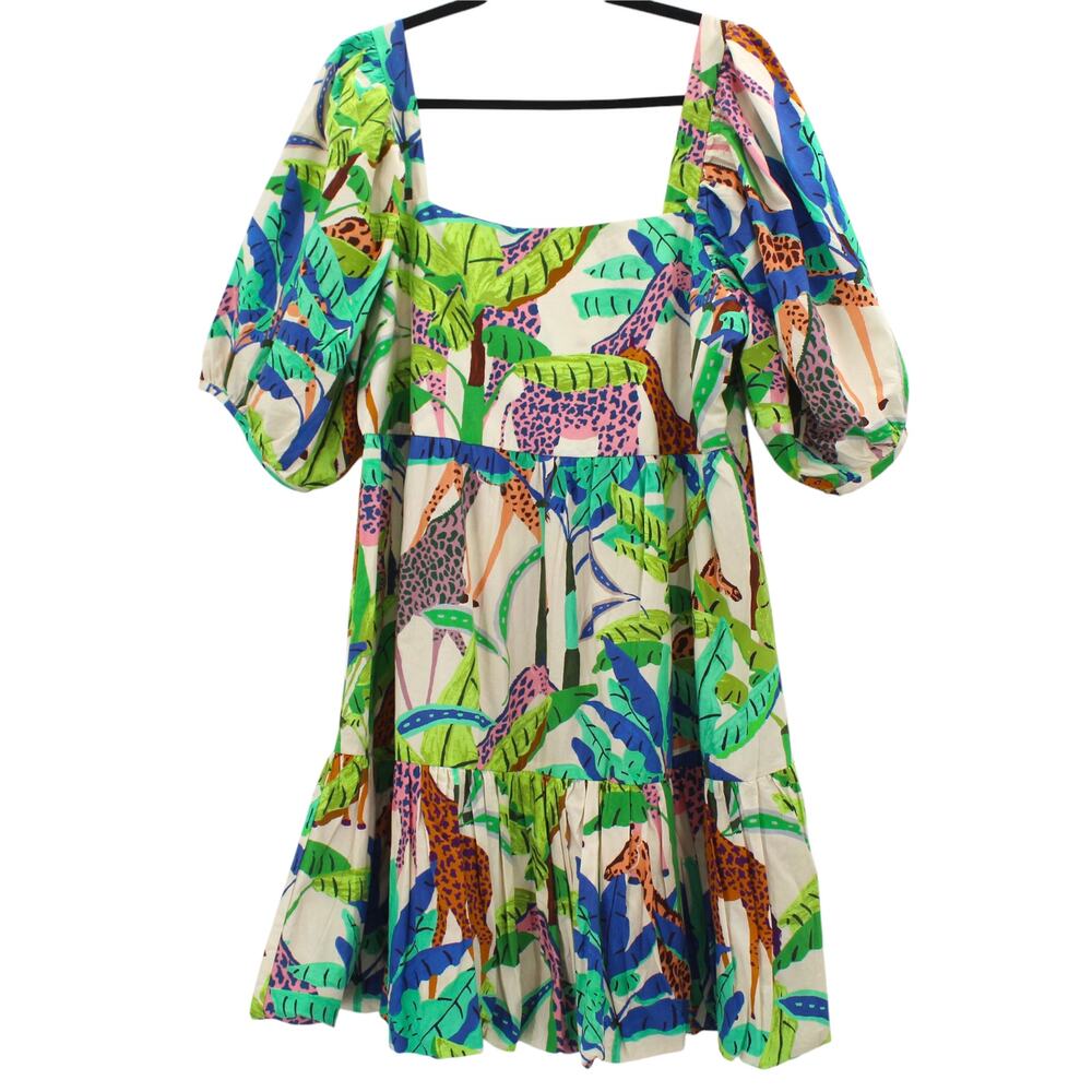 Oliphant Green Puff Sleeve Sundress